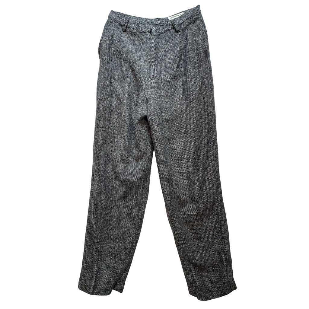 Eddie Bauer Womens Trouser Pants Sz 10 Wool Blend Gray Herringbone Vintage Retro